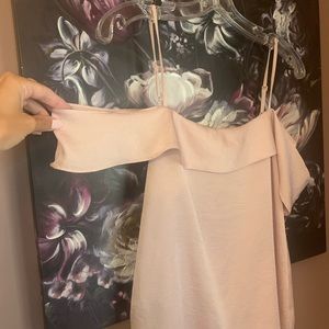 Express Light Pink Off-Shoulder Top